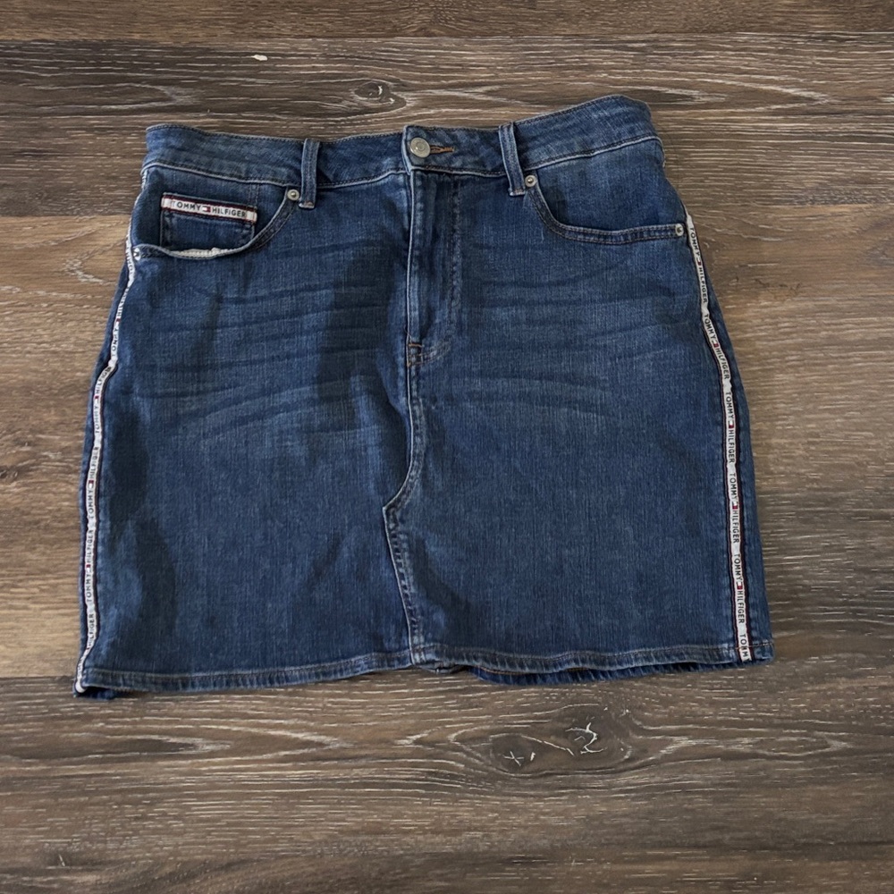 Tommy Hilfiger Denim Blue Women Skirt With Spellout on the sides size 10